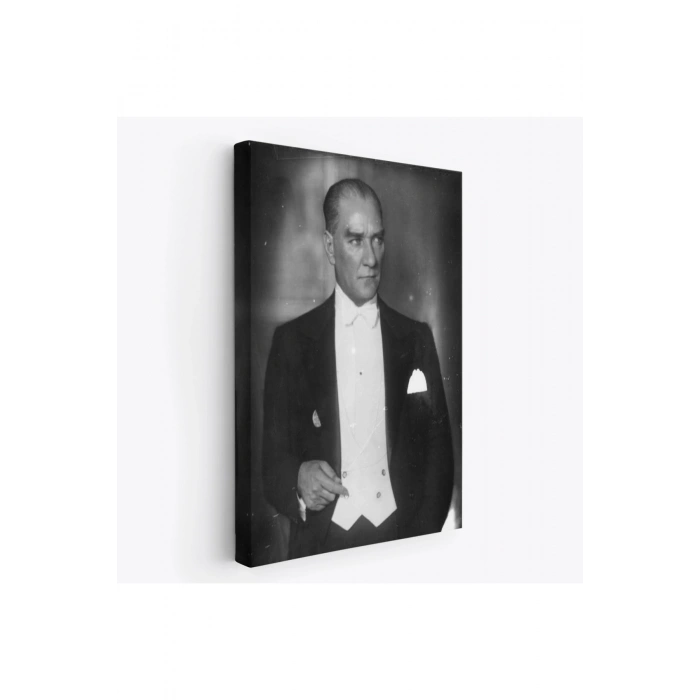 Atatürk Portre Tablosu Mustafa Kemal Atatürk Dikdörtgen Dekoratif Kanvas Tablo-FÖ-139
