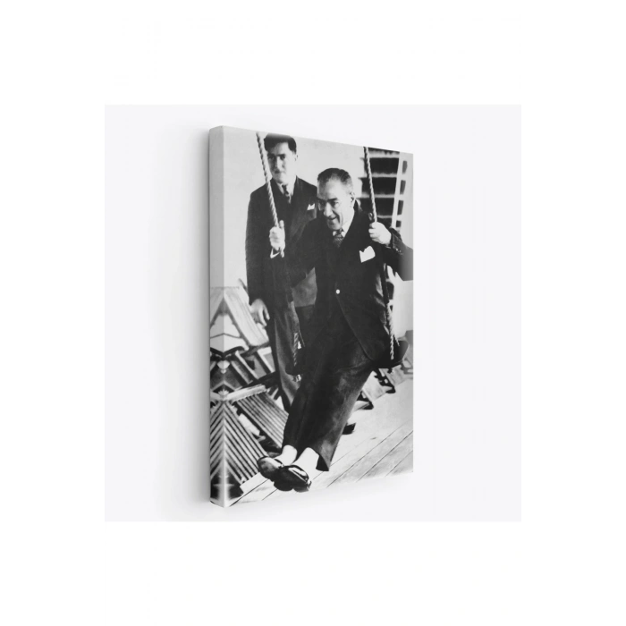 Atatürk Portre Tablosu Mustafa Kemal Atatürk Dikdörtgen Dekoratif Kanvas Tablo-FÜ-146