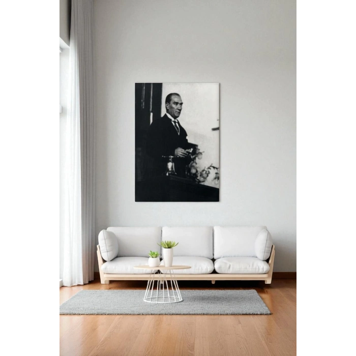 Atatürk Portre Tablosu Mustafa Kemal Atatürk Dikdörtgen Dekoratif Kanvas Tablo-FY-148