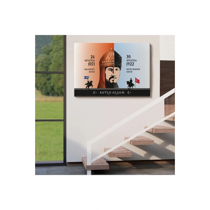 Atatürk Tablosu 30 Ağustos Zafer Bayramı Temalı Dekoratif Kanvas Tablo-DF-83