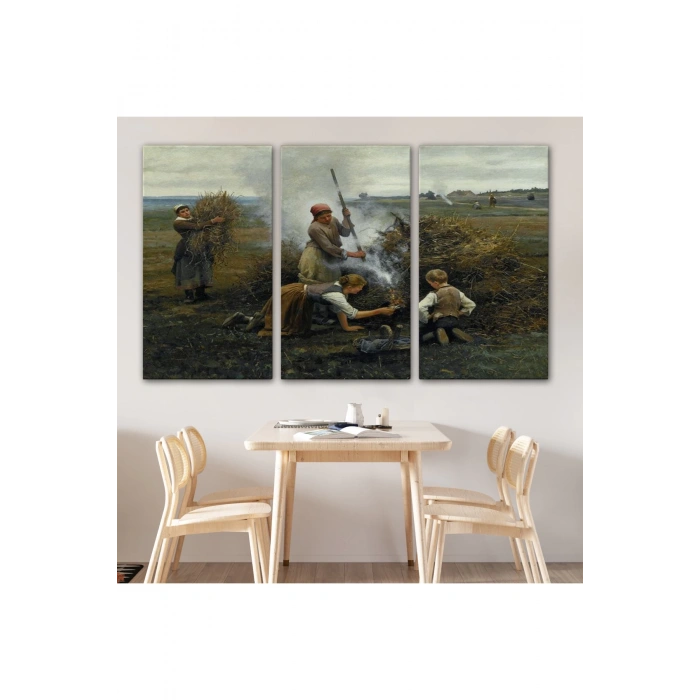 Ateş Yakmaya Çalışan Ukraynalı Köylüler Tablosu-6538