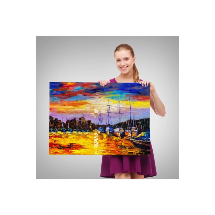 Balıkçı Köyü Kanvas Duvar Tablosu-1188