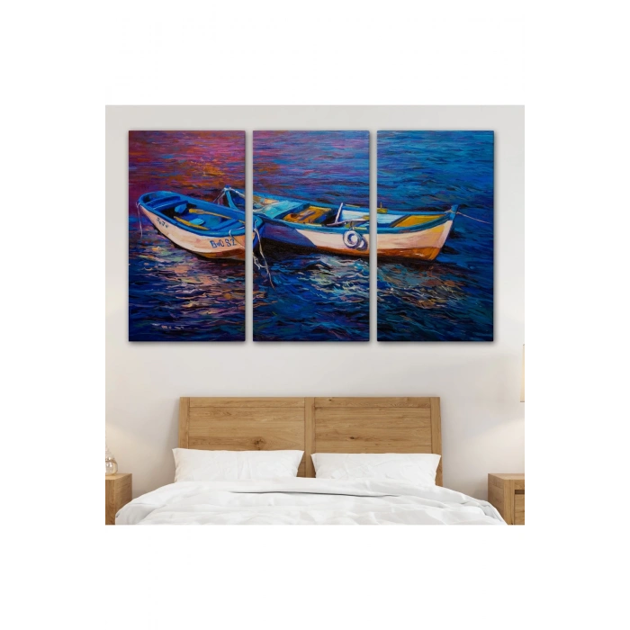 Balıkçı Tekneleri Kanvas Duvar Tablosu-1191