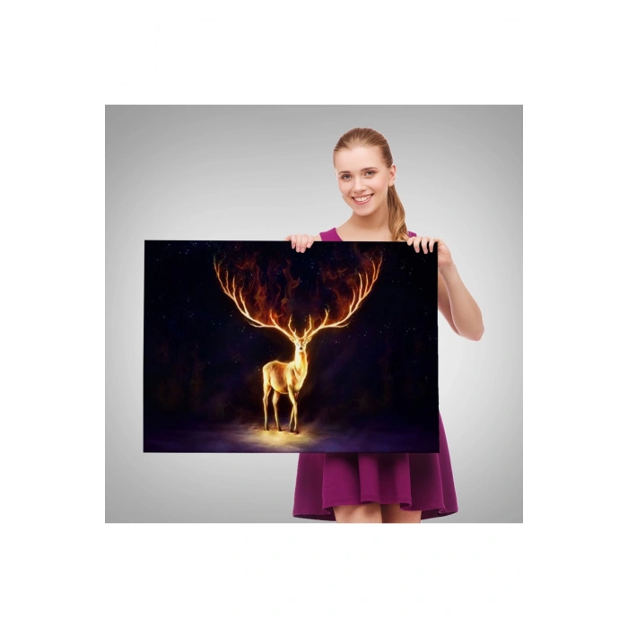 Cadı ve Kedisi Cadılar Bayramı Helloven Duvar Tablosu -6648