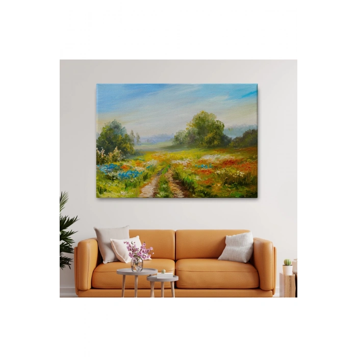 Çiçek Tarlası Yağlıboya Görünümlü Duvar Tablosu-1203