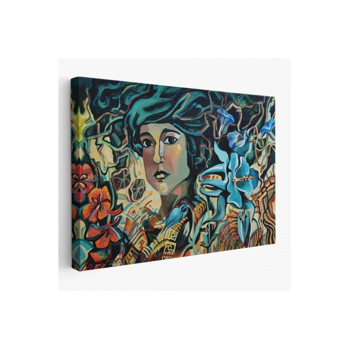 Çiçekler Arasındaki Kadın Duvar Tablosu-3729