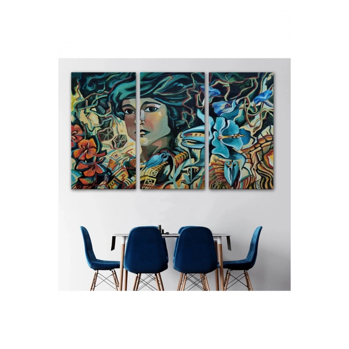 Çiçekler Arasındaki Kadın Duvar Tablosu-3729