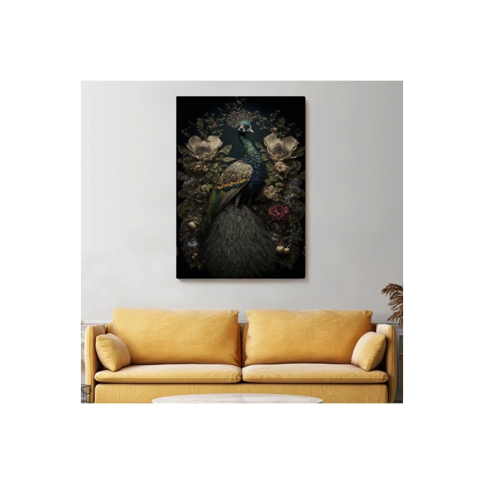 Çiçekler İçindeki Tavuz Kuşu Tablosu-6491