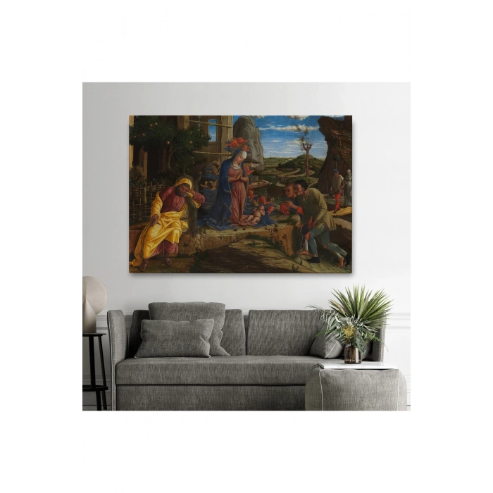 Çobanların Hayranlığı Tablosu - Andrea Mantegna The Adoration of the Shepherds-6590