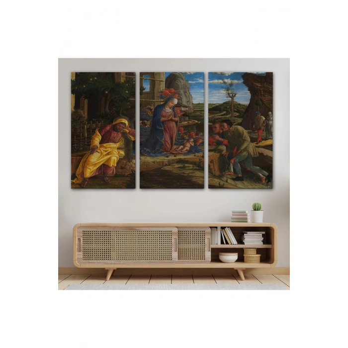 Çobanların Hayranlığı Tablosu - Andrea Mantegna The Adoration of the Shepherds-6590