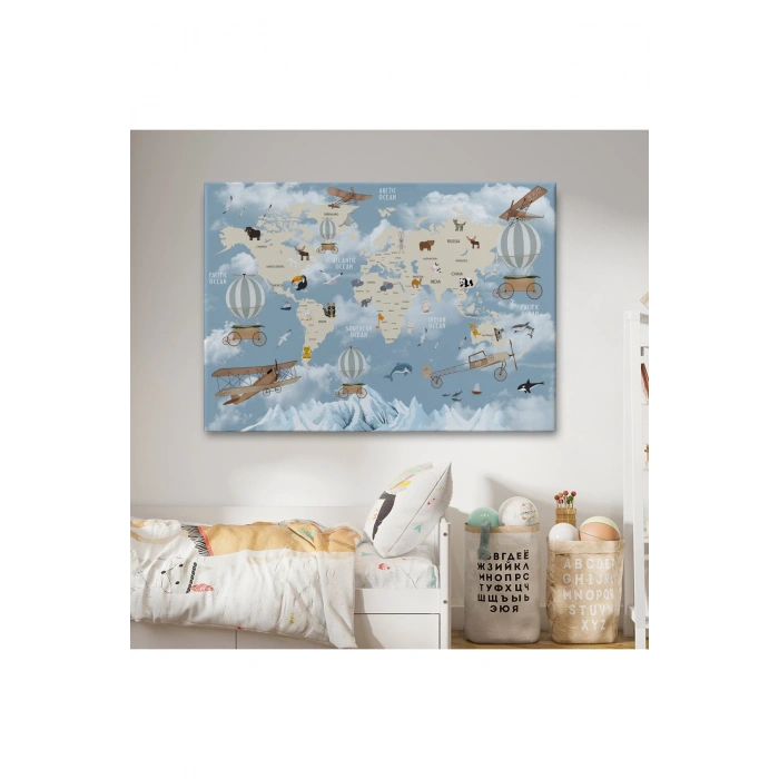 Cocuk Odası Temalı Dekoratif Kanvas Tablo 1106