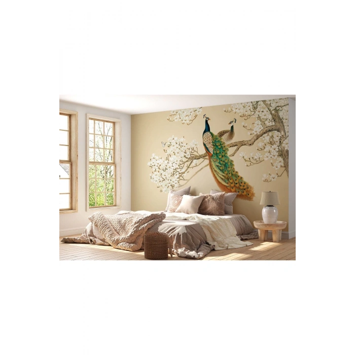 Dalda Duran Tavuz Kuşları Duvar Kağıdı-5611