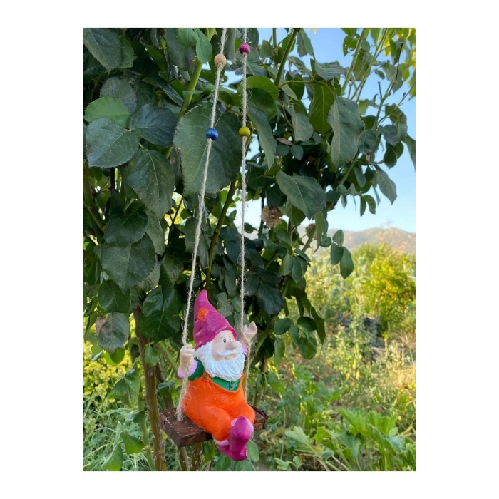 Dekoratif Sallanan Cücecikler  Bahçe Balkon Süsü (9x13cm)