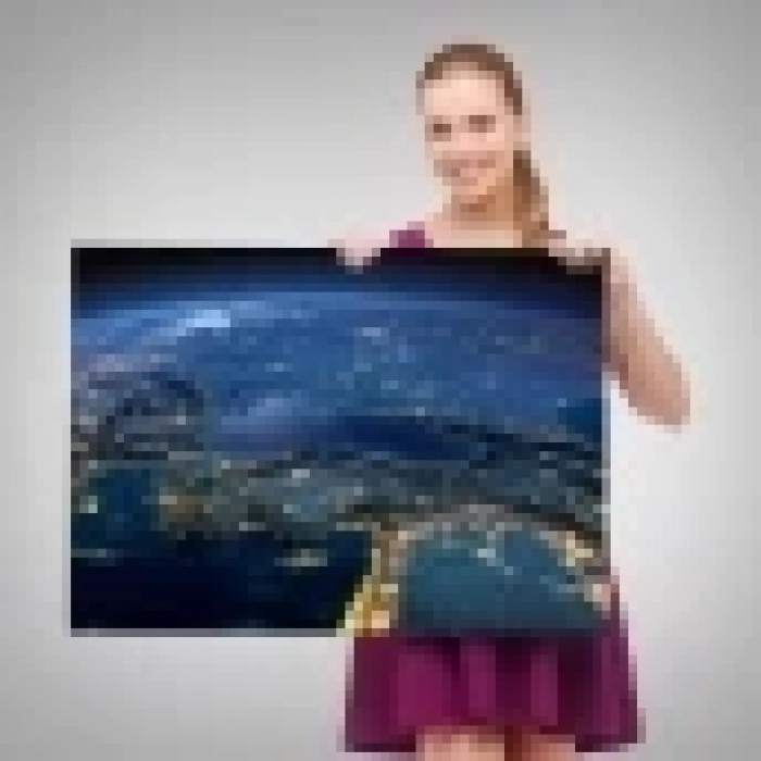 Dekoratif Uydu Görünümlü Kanvas Türkiye Haritası 1033