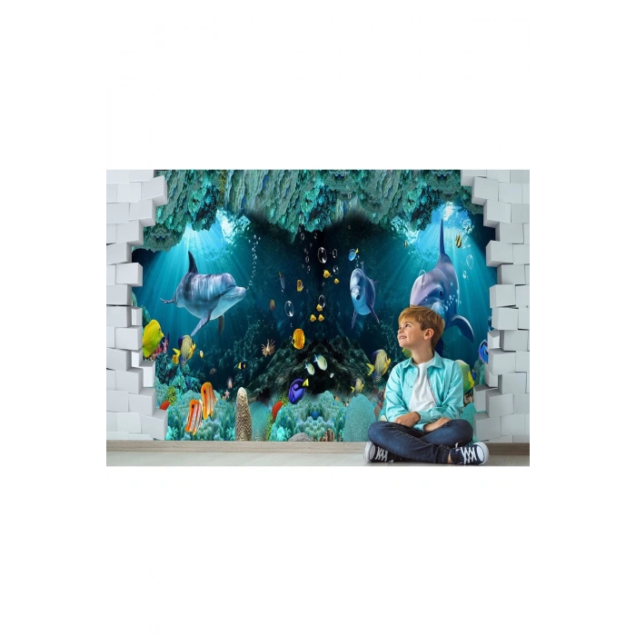 Deniz Altında Sevimli Yunus Balıkları Duvar Kağıdı-5622