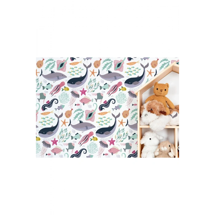 Deniz Hayvanları Temalı Duvar Kağıdı-5733
