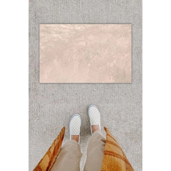 Dijital Baskı Dekoratif Düz Bej Kapı Önü Paspası K-1266