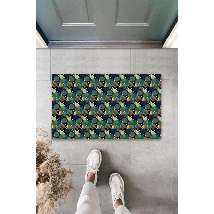 Dijital Baskı Lacivert Dijital Daire Kapı Paspası K-3195