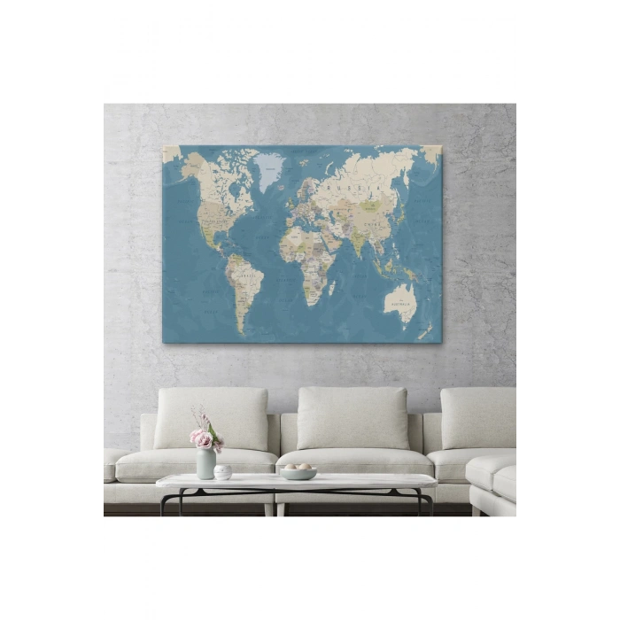 Dünya Haritası  Dekoratif Kanvas Tablo 1040