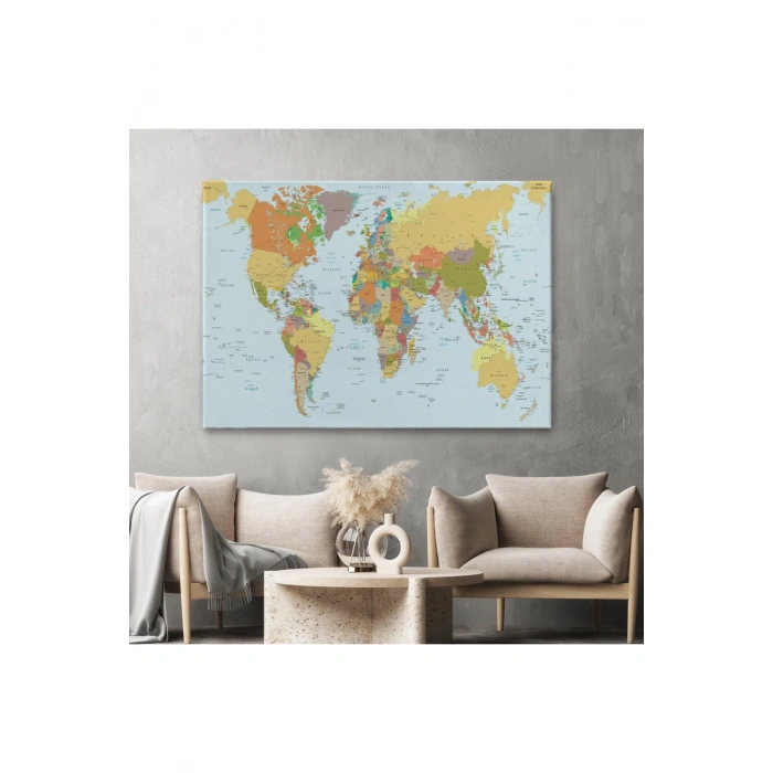 Dünya Haritası  Dekoratif Kanvas Tablo 1042