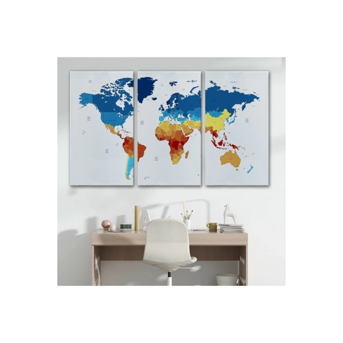 Dünya Haritası  Dekoratif Kanvas Tablo 1047