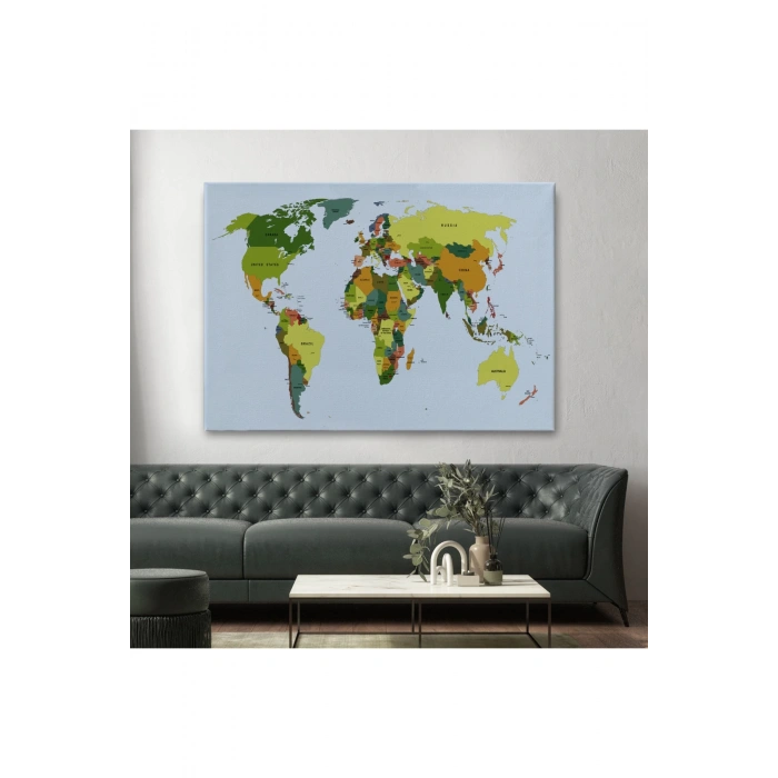 Dünya Haritası  Dekoratif Kanvas Tablo 1049