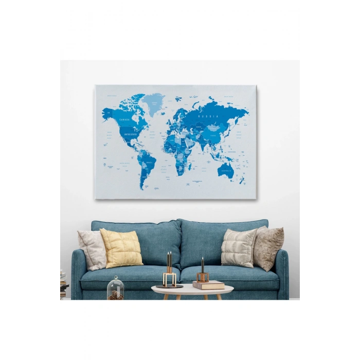 Dünya Haritası  Dekoratif Kanvas Tablo 1051