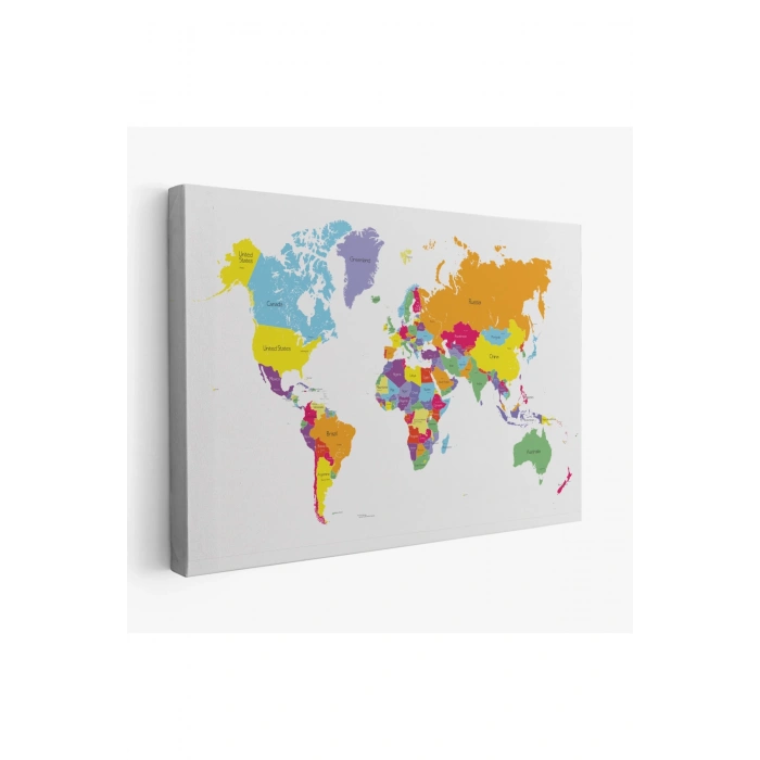 Dünya Haritası  Dekoratif Kanvas Tablo 1055