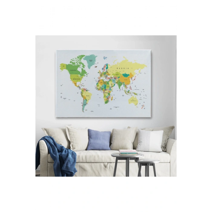 Dünya Haritası  Dekoratif Kanvas Tablo 1056