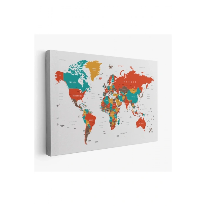 Dünya Haritası  Dekoratif Kanvas Tablo 1063