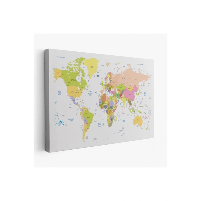 Dünya Haritası  Dekoratif Kanvas Tablo 1069