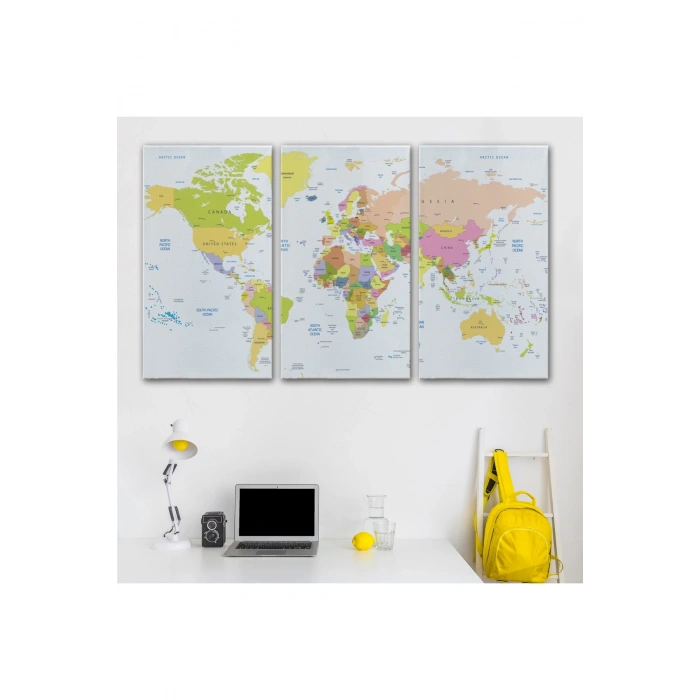 Dünya Haritası  Dekoratif Kanvas Tablo 1069