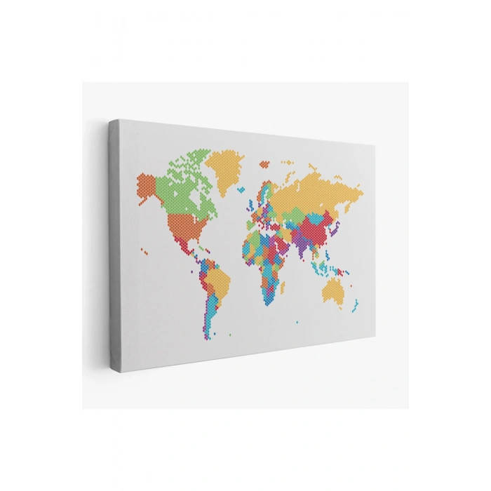 Dünya Haritası  Dekoratif Kanvas Tablo 1071