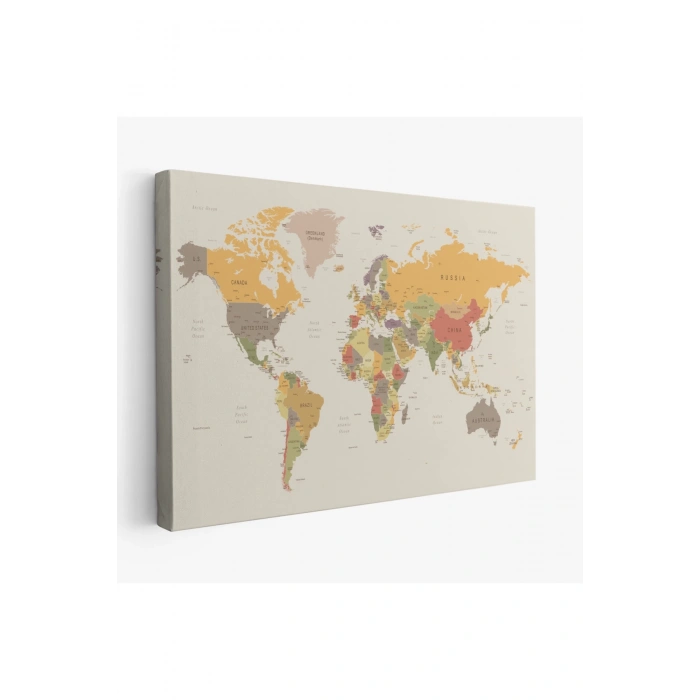Dünya Haritası  Dekoratif Kanvas Tablo 1073
