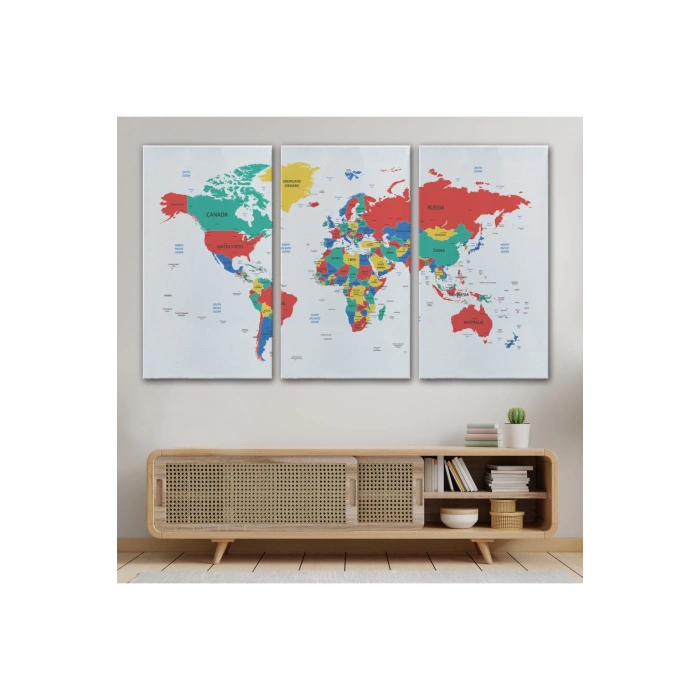 Dünya Haritası  Dekoratif Kanvas Tablo 1081