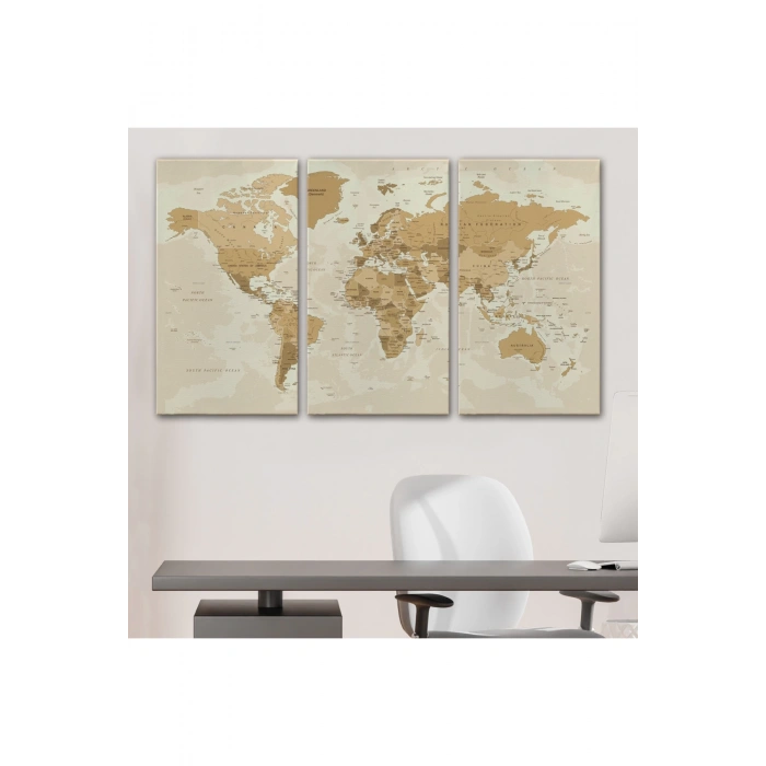 Dünya Haritası  Dekoratif Kanvas Tablo 1086