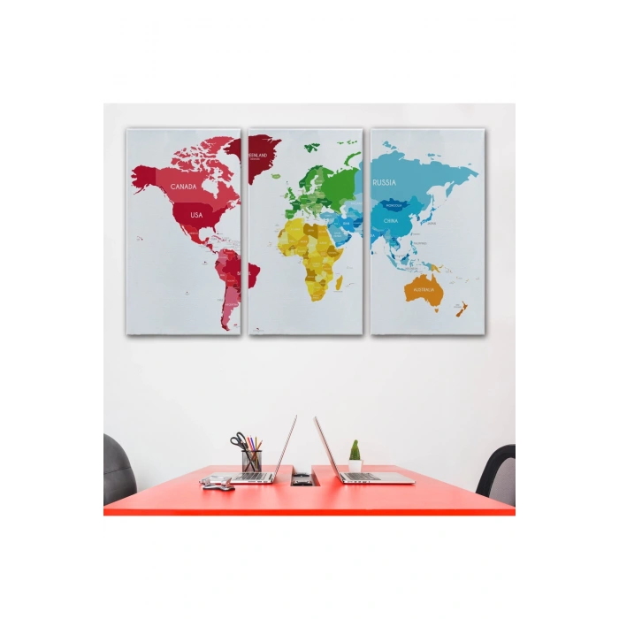 Dünya Haritası  Dekoratif Kanvas Tablo 1090