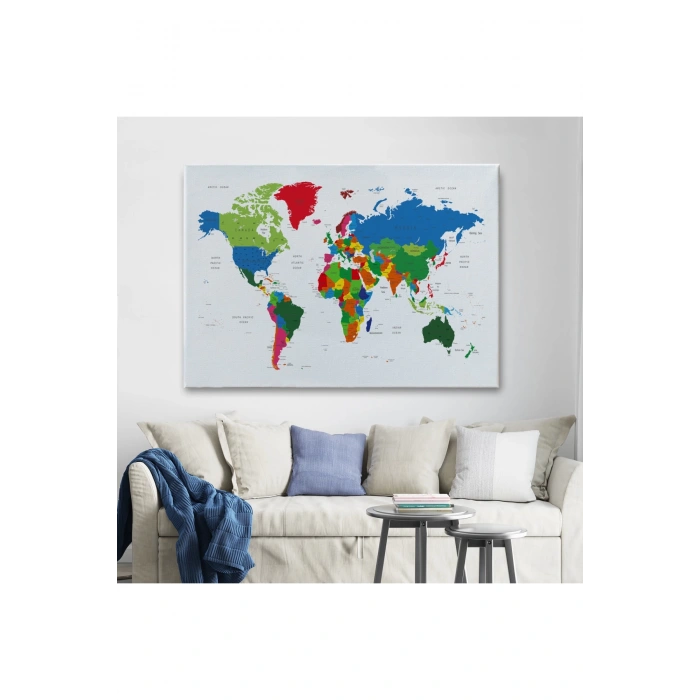 Dünya Haritası  Dekoratif Kanvas Tablo 1097
