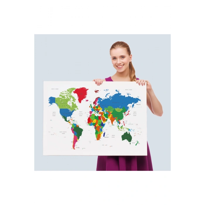 Dünya Haritası  Dekoratif Kanvas Tablo 1097