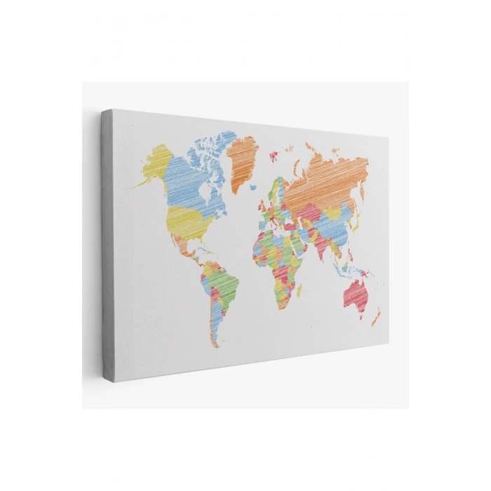 Dünya Haritası  Dekoratif Kanvas Tablo 1100