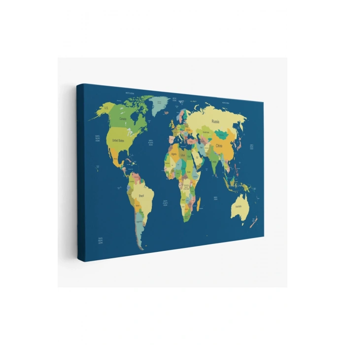 Dünya Haritası  Dekoratif Kanvas Tablo 1101