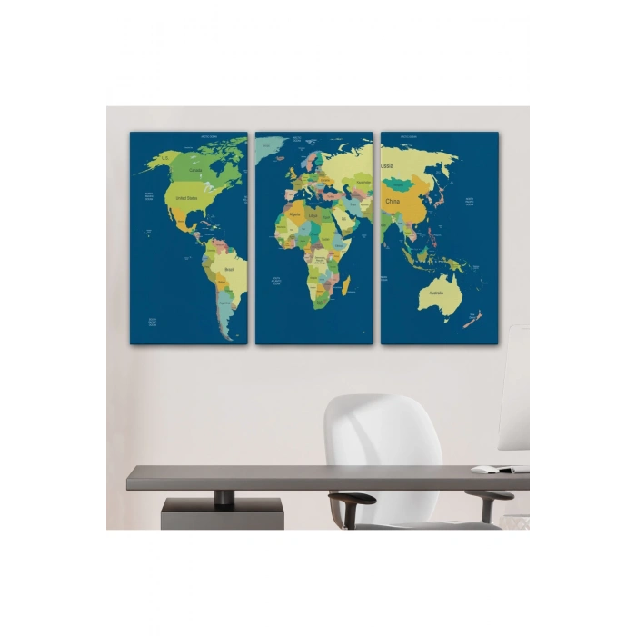 Dünya Haritası  Dekoratif Kanvas Tablo 1101