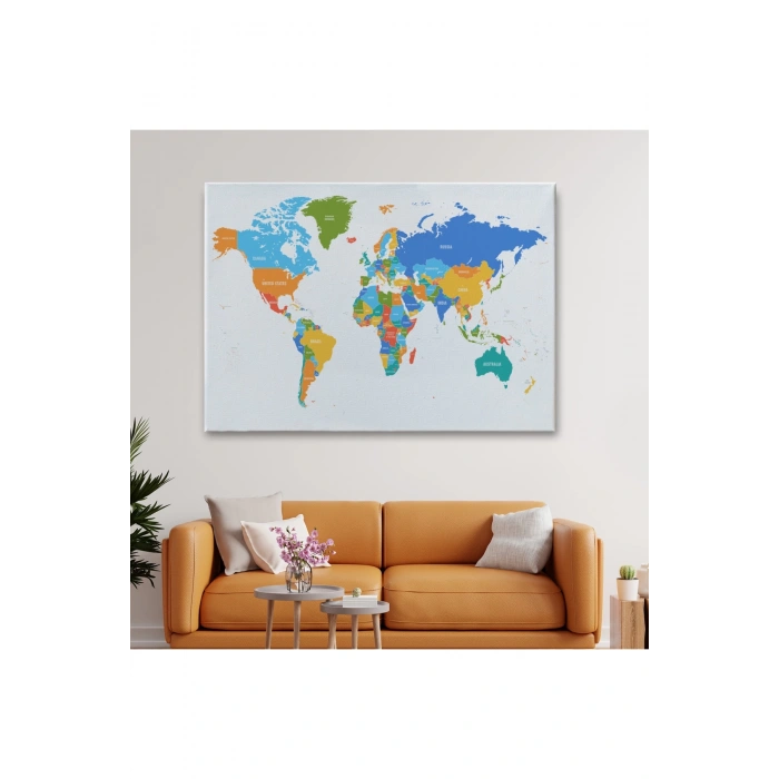 Dünya Haritası  Dekoratif Kanvas Tablo 1103