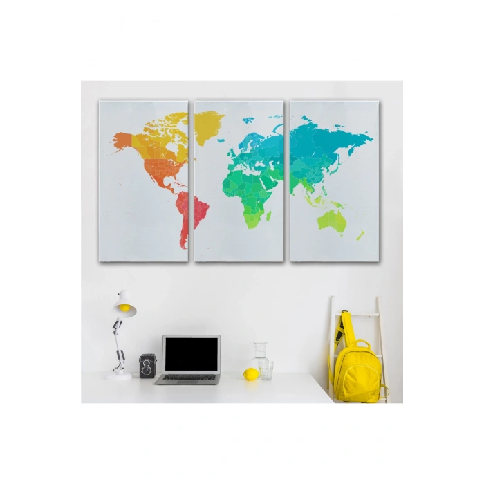 Dünya Haritası  Dekoratif Kanvas Tablo 1107