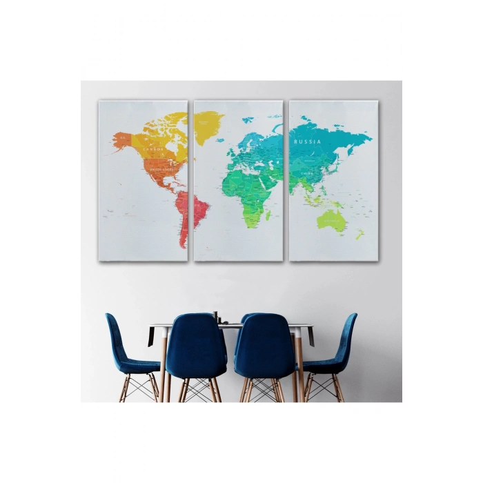 Dünya Haritası  Dekoratif Kanvas Tablo 1108