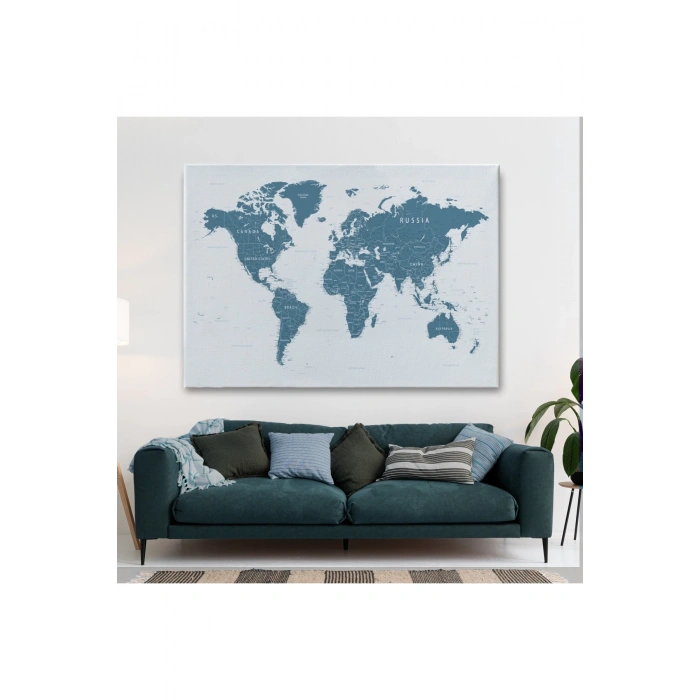 Dünya Haritası  Dekoratif Kanvas Tablo 1109