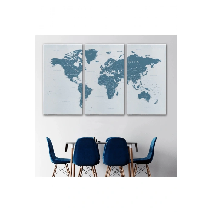 Dünya Haritası  Dekoratif Kanvas Tablo 1109