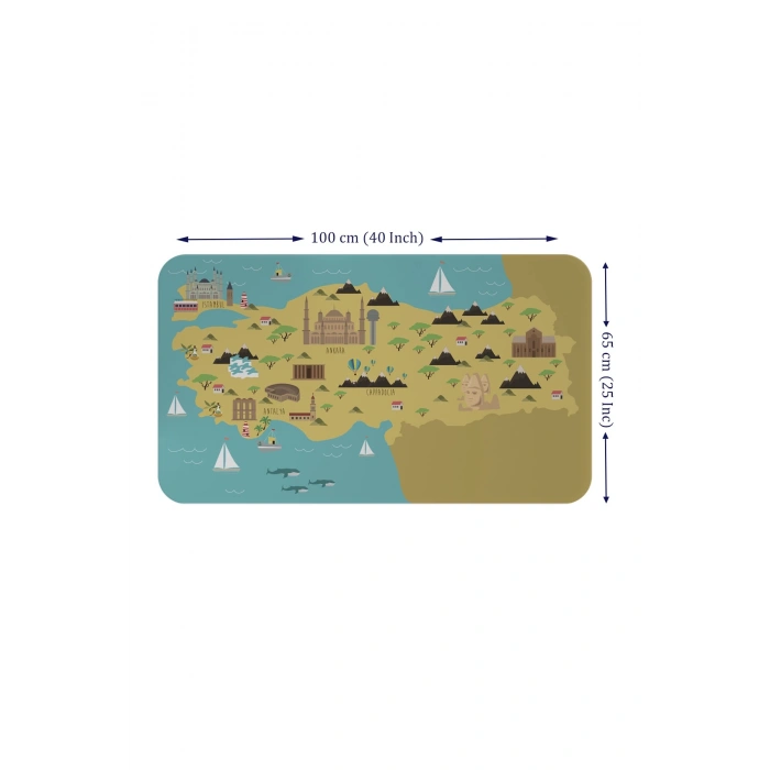Eğitici ve Öğretici Cocuk Odası Türkiye Haritası Duvar Sticker-60x105-3877
