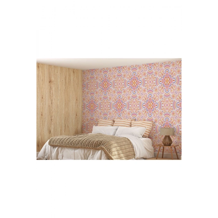 Etnik Desenli Duvar Kağıdı Renkli Mandala Duvar Kağıdı-5646