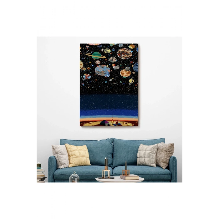Galaxiyi İzleyen Kampçı Duvar Tablosu-6352